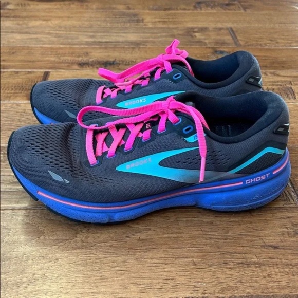 Brooks Ghost 15 Cushioned Running Shoes Gray Blue Purple Pink Womens Size 8 - Picture 6 of 11